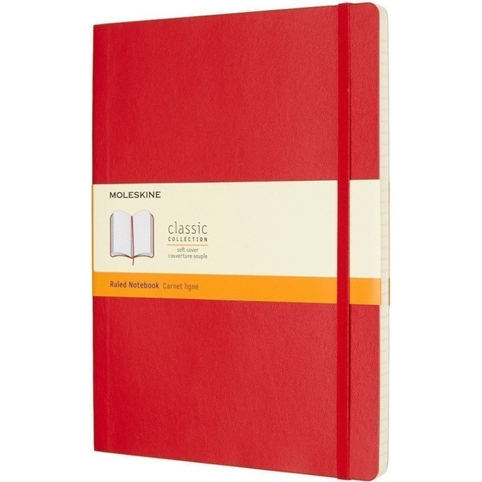 Блокнот MOLESKINE Classic Soft Pocket, без линовки, красный QP613F2